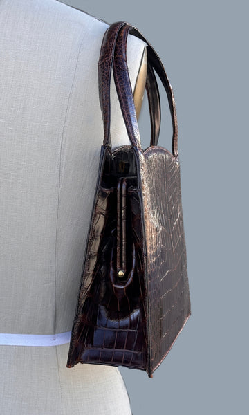 LUCILLE De PARIS 50s Alligator Handbag