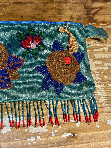NATIVE AMERICAN CLUTCH 30s/40s Two-Sided Plateau Beaded Bag