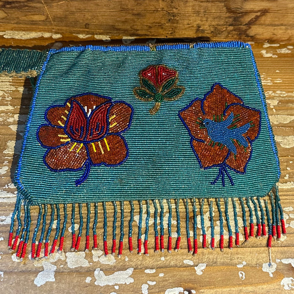 NATIVE AMERICAN CLUTCH 30s/40s Two-Sided Plateau Beaded Bag