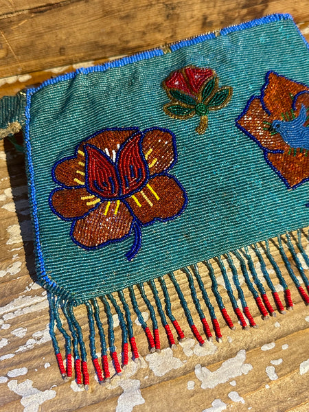 NATIVE AMERICAN CLUTCH 30s/40s Two-Sided Plateau Beaded Bag