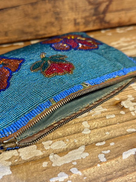 NATIVE AMERICAN CLUTCH 30s/40s Two-Sided Plateau Beaded Bag