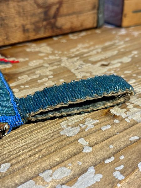 NATIVE AMERICAN CLUTCH 30s/40s Two-Sided Plateau Beaded Bag