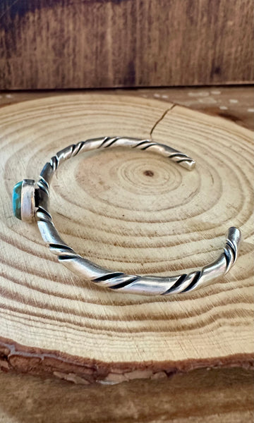 TURQUOISE TRIANGLE Small Sterling Silver Cuff