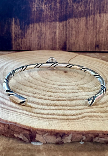TURQUOISE TRIANGLE Small Sterling Silver Cuff