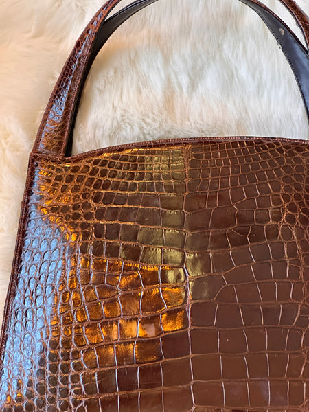 LUCILLE De PARIS 50s Alligator Handbag