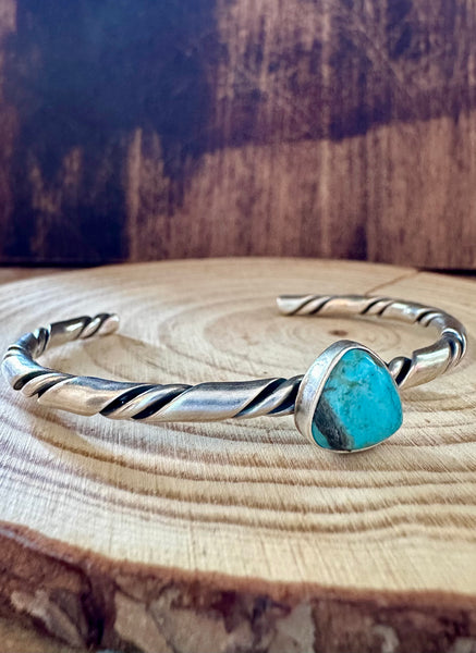 TURQUOISE TRIANGLE Small Sterling Silver Cuff