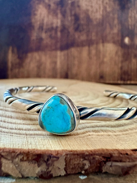 TURQUOISE TRIANGLE Small Sterling Silver Cuff