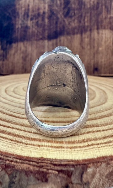 1970s RING AROUND Vintage Sterling Silver Mens Ring • Size 10 1/2