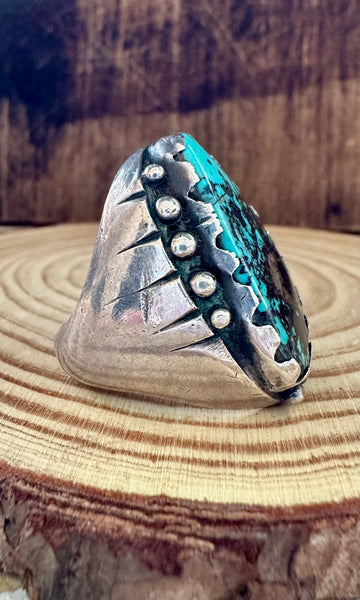 1970s RING AROUND Vintage Sterling Silver Mens Ring • Size 10 1/2