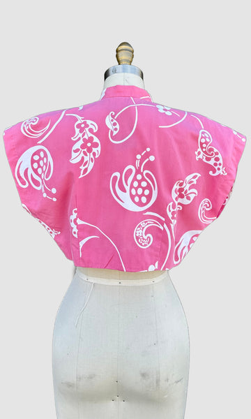 KAMEHAMEHA Vintage 80s Hawaiian Crop Top • Medium