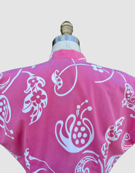 KAMEHAMEHA Vintage 80s Hawaiian Crop Top • Medium