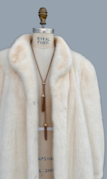 SNOW WHITE 80s Fur Mink Coat • Large