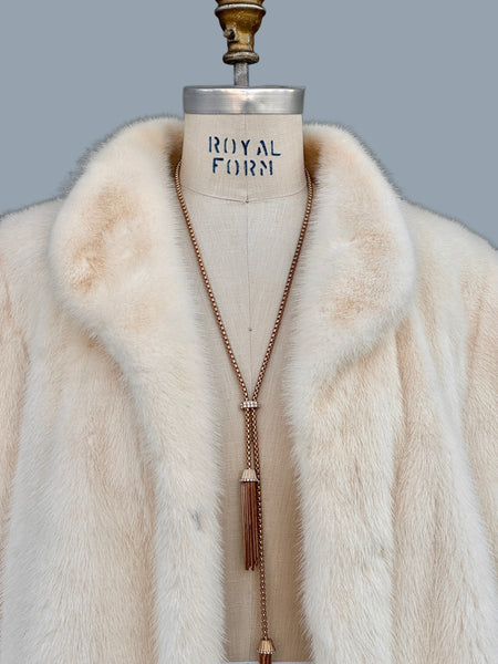 SNOW WHITE 80s Fur Mink Coat • Large