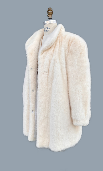 SNOW WHITE 80s Fur Mink Coat • Large