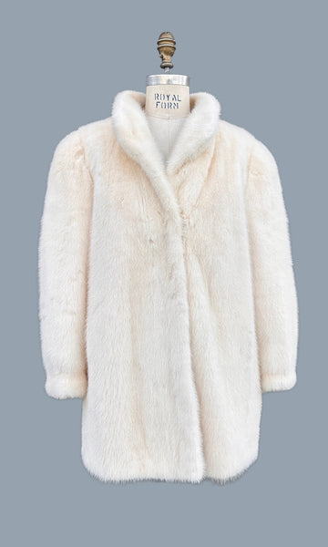 SNOW WHITE 80s Fur Mink Coat • Large