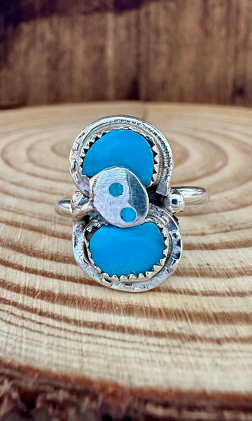 EFFIE SMALL SNAKE Turquoise and Sterling Silver Ring • Multiple Sizes