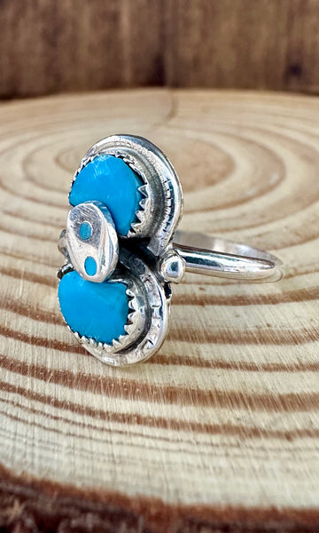 EFFIE SMALL SNAKE Turquoise and Sterling Silver Ring • Multiple Sizes