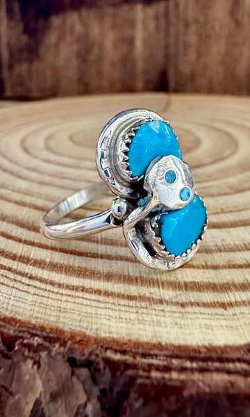EFFIE SMALL SNAKE Turquoise and Sterling Silver Ring • Multiple Sizes