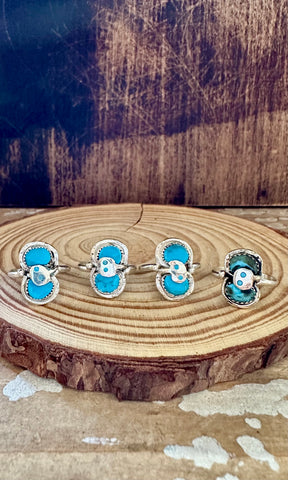 EFFIE SMALL SNAKE Turquoise and Sterling Silver Ring • Multiple Sizes