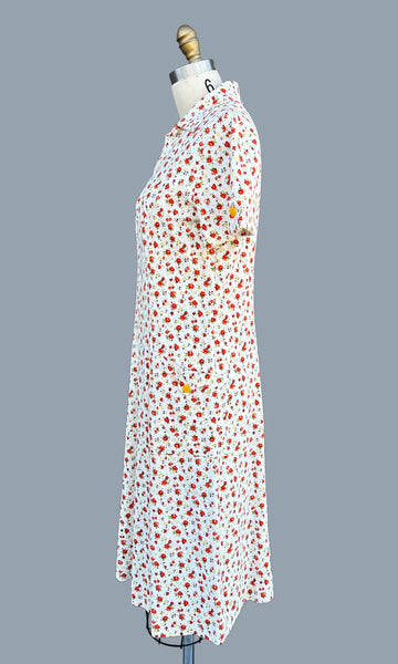 PICNIC PARTY Vintage 50s Floral Dress • Medium