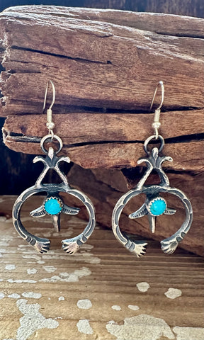 NAJA HANDS NAVAJO Sterling Silver and Turquoise Statement Earrings