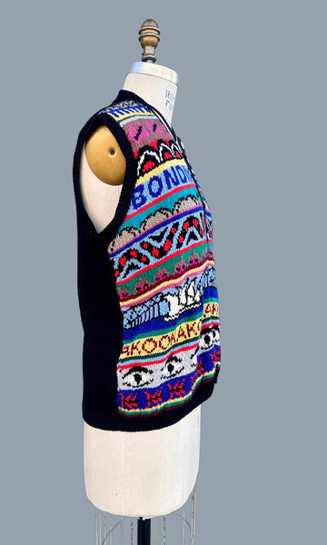 JENNY KEE 80s Uni Oz Sweater Vest • Med Large