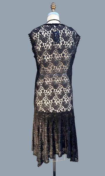 THE LADY ASHLEY COLLECTION 90s does 20s Chantilly Lace Dress • Large