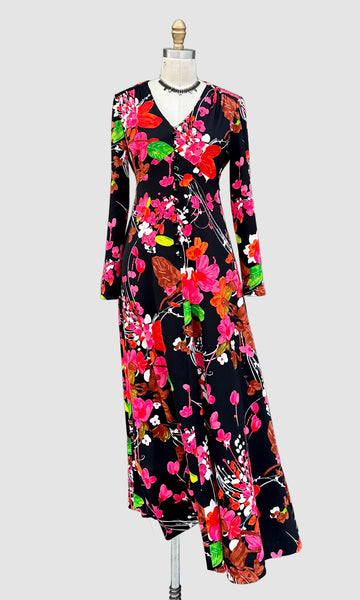 GINA RINALDI Creations Vintage 70s Maxi Dress • Medium