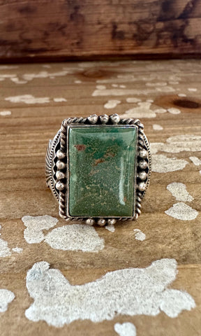 M&R CALLADITTO Navajo Handmade Men's Ring Sterling Silver w/ Turquoise • Size 13.5