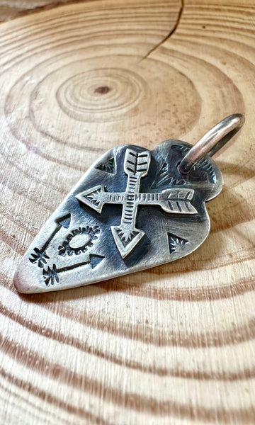 DAN DODSON Sterling Silver Arrowhead Dog Tag Charm
