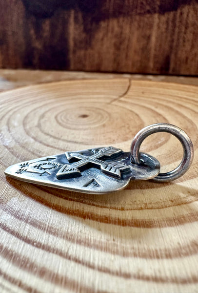 DAN DODSON Sterling Silver Arrowhead Dog Tag Charm