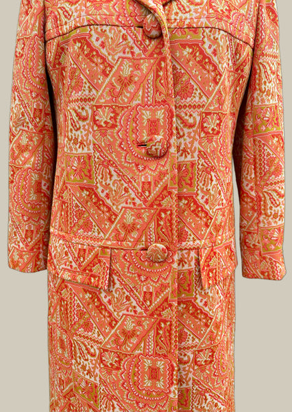 HURWITZ COUTURE Vintage 70s Coat and Dress Set • Small