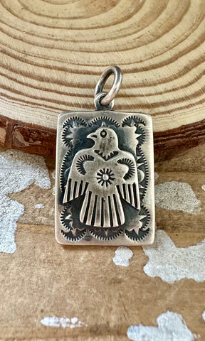 THUNDERBIRD STERLING SILVER Dog Tag Charm