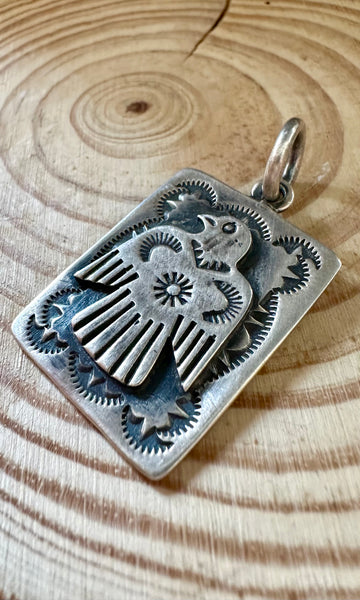 THUNDERBIRD STERLING SILVER Dog Tag Charm