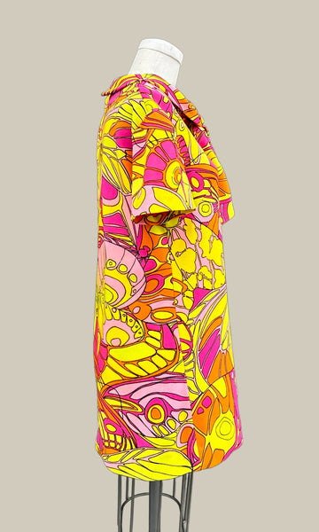 PSYCHEDELIC BUTTERFLY Vintage 60s Top • Sm. to Med.