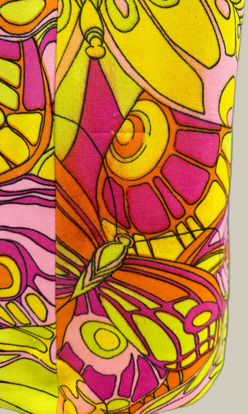 PSYCHEDELIC BUTTERFLY Vintage 60s Top • Sm. to Med.