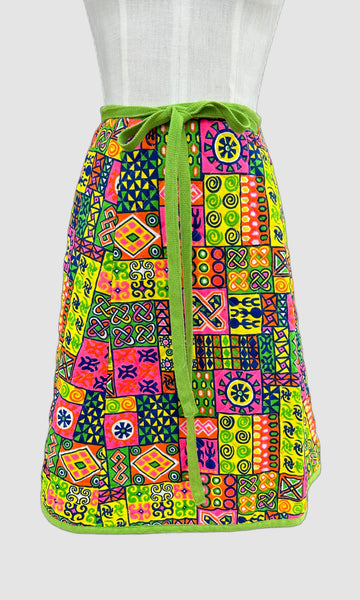 MEADOWBANK 60s Vintage Quilted Wrap Skirt • Sm. to Med.