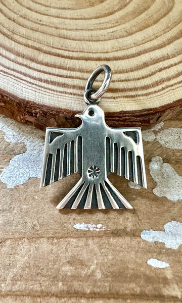DAN DODSON THUNDERBIRD and Sterling Silver Dog Tag Charm