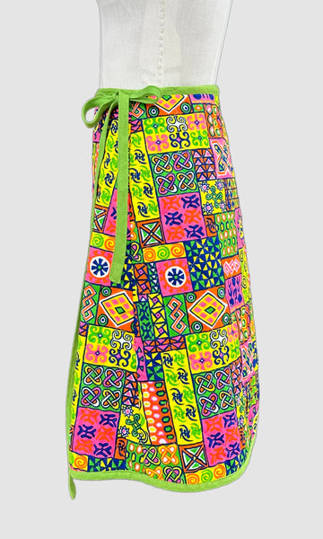 MEADOWBANK 60s Vintage Quilted Wrap Skirt • Sm. to Med.