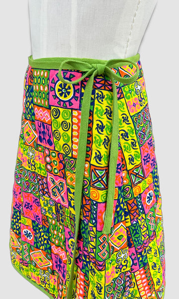 MEADOWBANK 60s Vintage Quilted Wrap Skirt • Sm. to Med.
