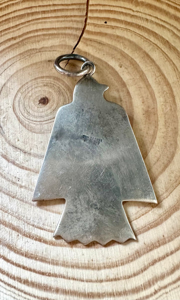 LARGE THUNDERBIRD Dan Dodson and Sterling Silver Dog Tag Charm