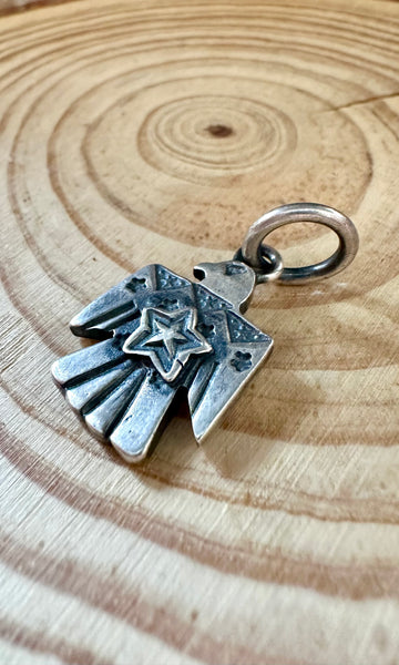 STAR THUNDERBIRD and Sterling Silver Dog Tag Tiny Charm