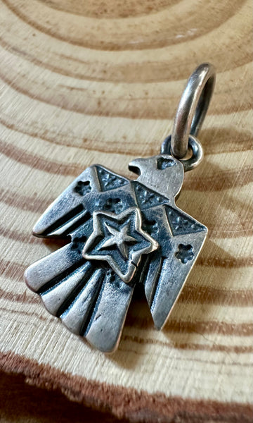 STAR THUNDERBIRD and Sterling Silver Dog Tag Tiny Charm