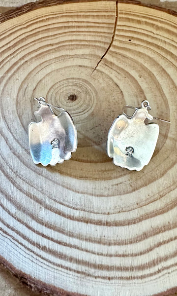 ROBERTA BEGAY Running Bear Sterling Silver & Turquoise Thunderbird Earrings