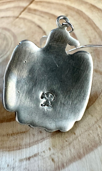 ROBERTA BEGAY Running Bear Sterling Silver & Turquoise Thunderbird Earrings