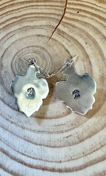 ROBERTA BEGAY Running Bear Sterling Silver & Turquoise Thunderbird Earrings