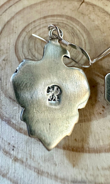 ROBERTA BEGAY Running Bear Sterling Silver & Turquoise Thunderbird Earrings
