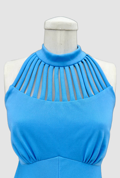 BABY BLUE Vintage 70s Maxi Dress • Small