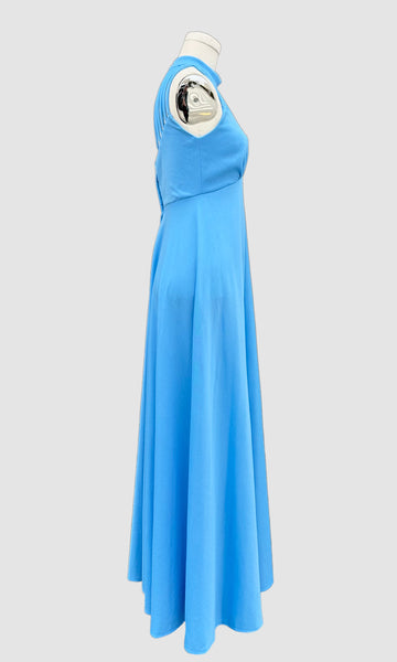 BABY BLUE Vintage 70s Maxi Dress • Small
