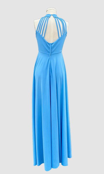 BABY BLUE Vintage 70s Maxi Dress • Small